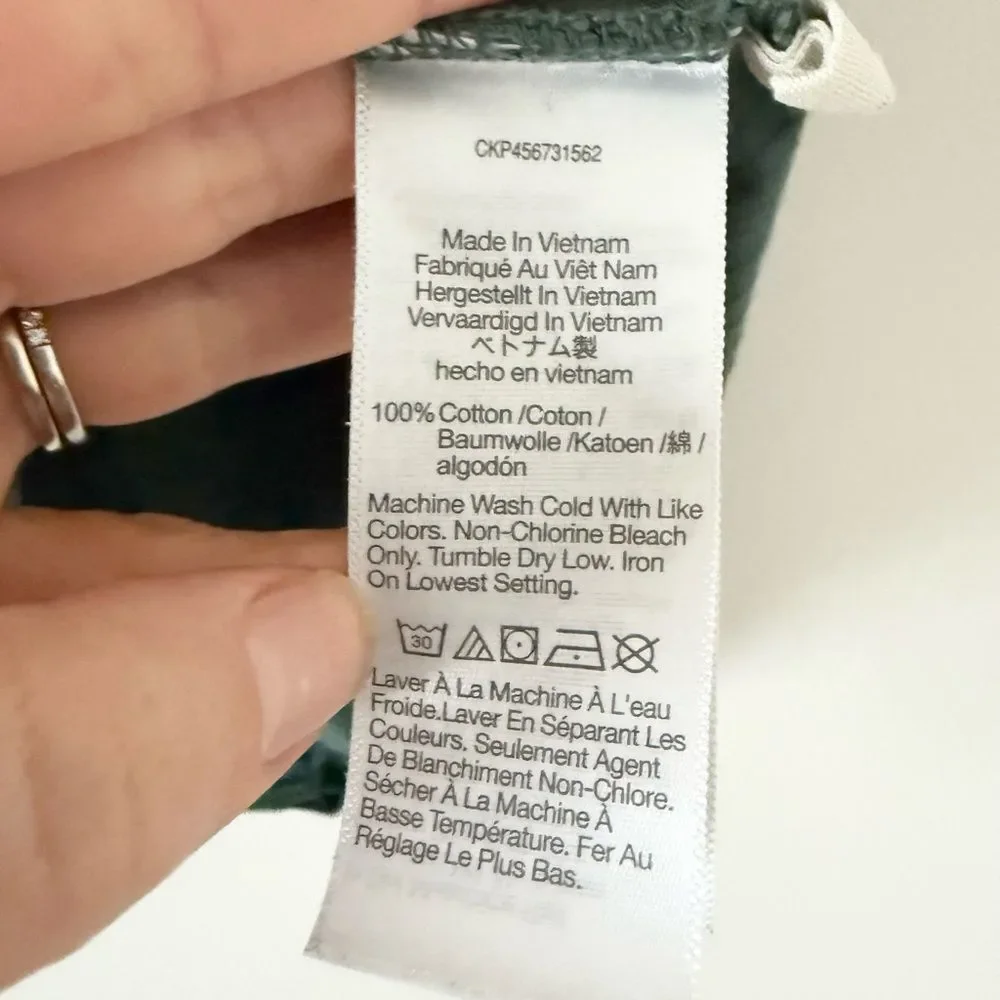 Madewell Whisper Cotton Short Sleeve Ringer Tee in Green Size S - Picture 5 of 6